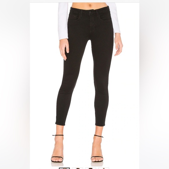 L'AGENCE Denim - L’Agence Margot High Rise Crop Skinny Jeans in Black Sz 29